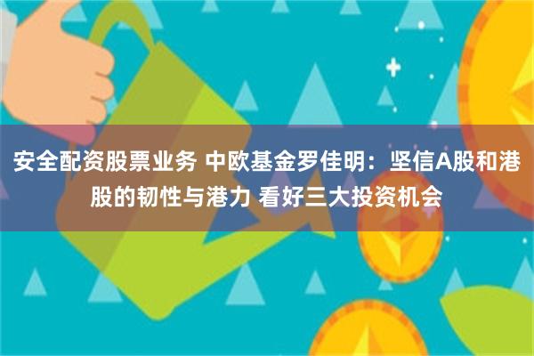 安全配资股票业务 中欧基金罗佳明：坚信A股和港股的韧性与港力 看好三大投资机会