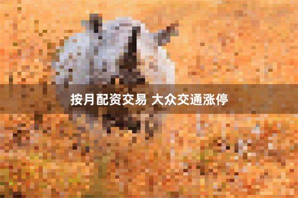 按月配资交易 大众交通涨停