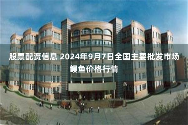 股票配资信息 2024年9月7日全国主要批发市场鳗鱼价格行情