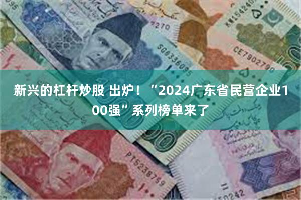 新兴的杠杆炒股 出炉！“2024广东省民营企业100强”系列榜单来了