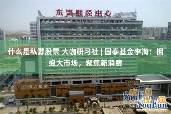 什么是私募股票 大咖研习社 | 国泰基金李海：拥抱大市场，聚焦新消费